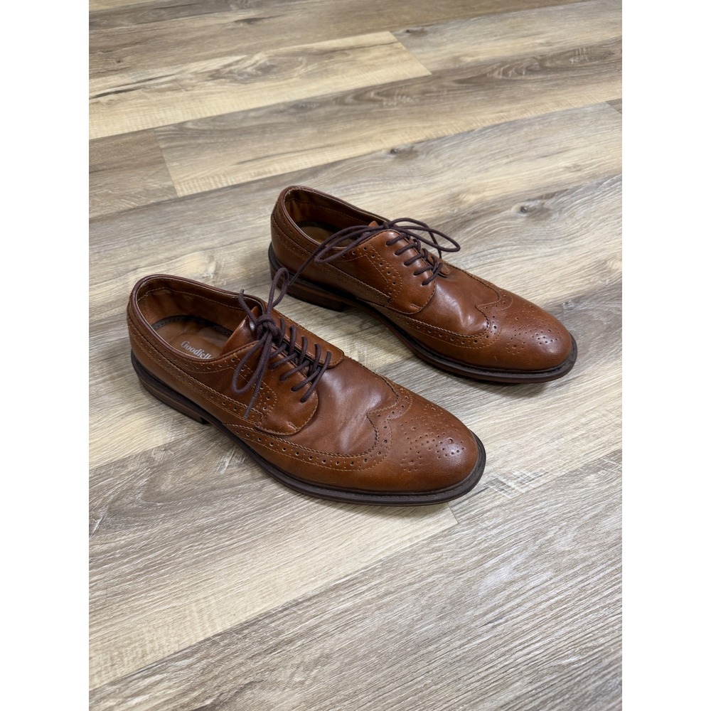 Goodfellow & Co Mens Brown Wingtip Brogue Oxford Dress Shoes Size 8 098005211